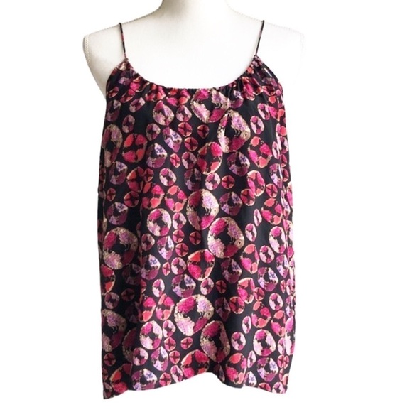 Tucker Silk Spaghetti Strap Camisole Abstract Print Size Small - Picture 1 of 11